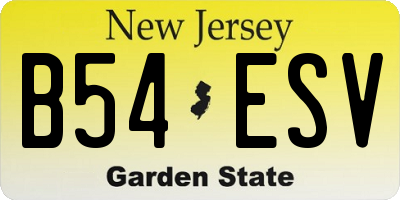 NJ license plate B54ESV
