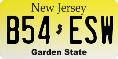 NJ license plate B54ESW