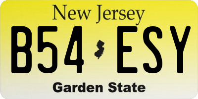 NJ license plate B54ESY