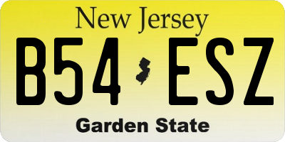 NJ license plate B54ESZ