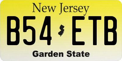 NJ license plate B54ETB