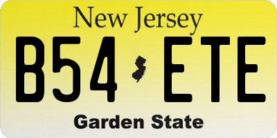 NJ license plate B54ETE