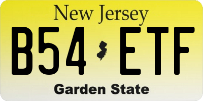 NJ license plate B54ETF