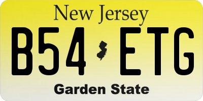 NJ license plate B54ETG
