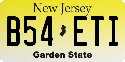 NJ license plate B54ETI