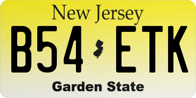 NJ license plate B54ETK