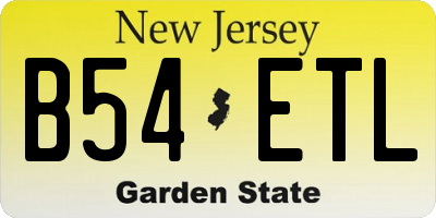 NJ license plate B54ETL