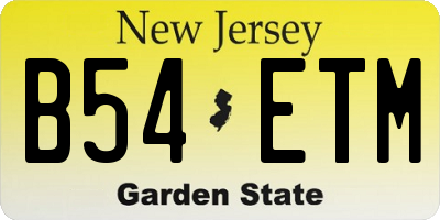 NJ license plate B54ETM