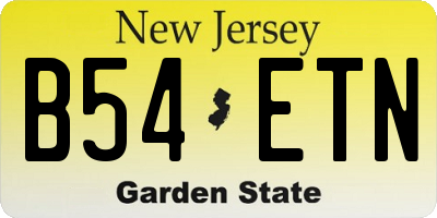 NJ license plate B54ETN