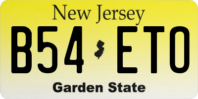 NJ license plate B54ETO