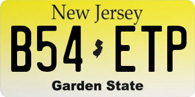 NJ license plate B54ETP
