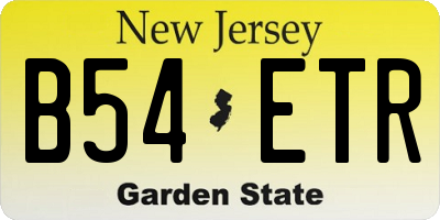 NJ license plate B54ETR