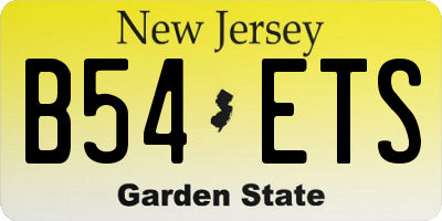 NJ license plate B54ETS