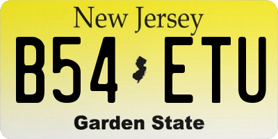 NJ license plate B54ETU