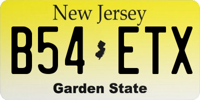 NJ license plate B54ETX
