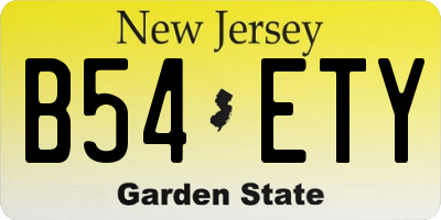 NJ license plate B54ETY