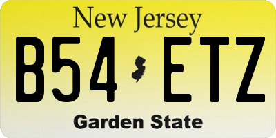 NJ license plate B54ETZ
