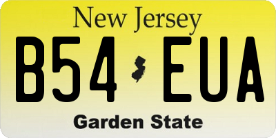 NJ license plate B54EUA