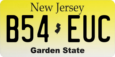 NJ license plate B54EUC