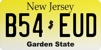 NJ license plate B54EUD