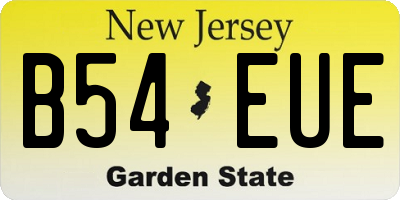 NJ license plate B54EUE