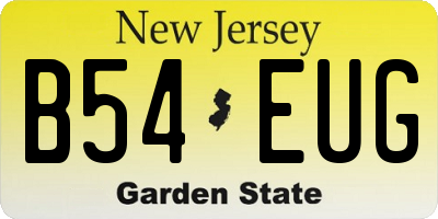 NJ license plate B54EUG