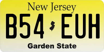 NJ license plate B54EUH