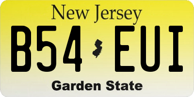 NJ license plate B54EUI
