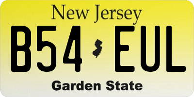 NJ license plate B54EUL