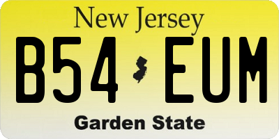 NJ license plate B54EUM
