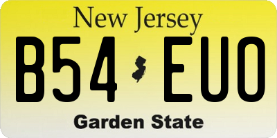 NJ license plate B54EUO