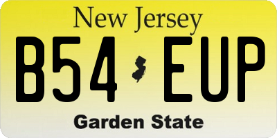 NJ license plate B54EUP
