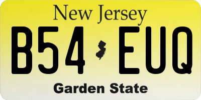 NJ license plate B54EUQ