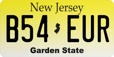 NJ license plate B54EUR