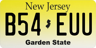 NJ license plate B54EUU