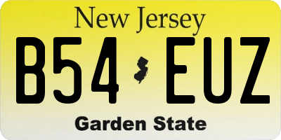 NJ license plate B54EUZ