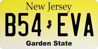 NJ license plate B54EVA