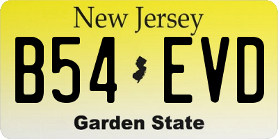 NJ license plate B54EVD
