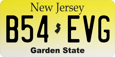 NJ license plate B54EVG