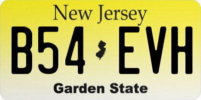 NJ license plate B54EVH