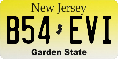 NJ license plate B54EVI