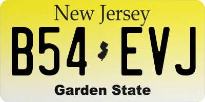 NJ license plate B54EVJ