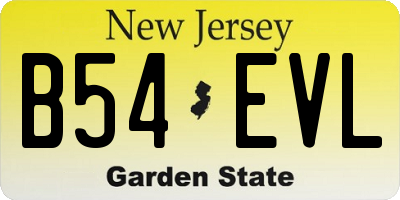 NJ license plate B54EVL