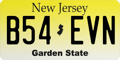 NJ license plate B54EVN