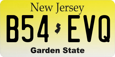 NJ license plate B54EVQ