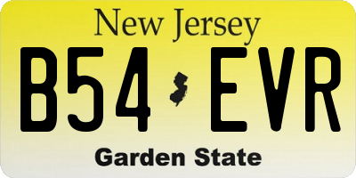 NJ license plate B54EVR