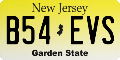 NJ license plate B54EVS