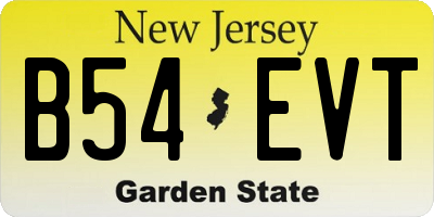 NJ license plate B54EVT