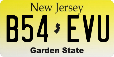 NJ license plate B54EVU