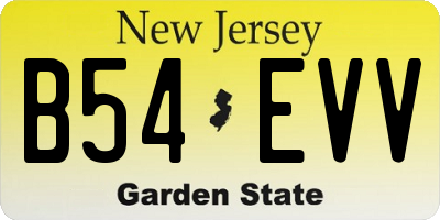 NJ license plate B54EVV
